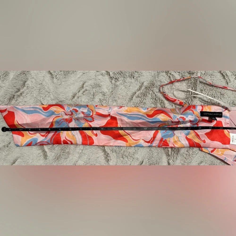 Cotton Candy LA Multicolor Abstract Bandeau Bow Tie Top - Picture 6 of 10